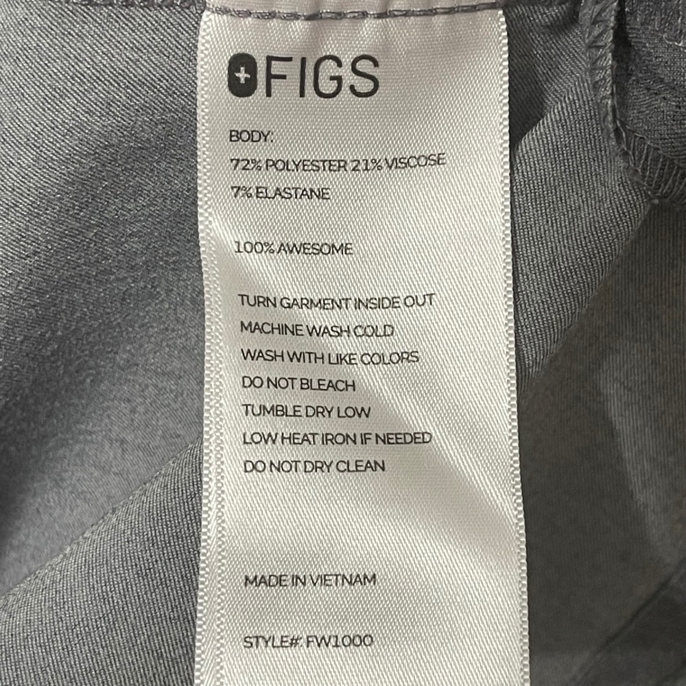 FIGS Technical Collection Scrub Top XXL Gray 100% Awesome Medical Nurse Pocket - Picture 4 of 6